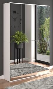 Armadio con specchio "SystemX" bianco Scarpiera con ante a specchio 122 x 193 cm