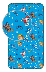 Lenzuolo con angoli per bambini blu in cotone per letto singolo 90x200 cm Paw Patrol – Jerry Fabrics