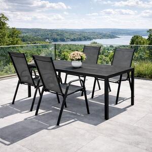 Set da giardino Set di sedute 5 pezzi 150x90 cm Non-Wood Nero/Antracite