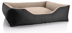 Letto per cani BedDog TEDDY, divano per cani lavabile con bordo e cuscino, NAMIB-BLACK (nero/beige), (XL) ca. 100x85x23 cm