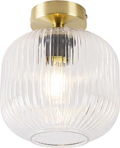 QAZQA - Art Déco Lampada da soffitto Art Déco I Lampada da soffitto I Lampada I Lampada in ottone con vetro trasparente - Karel I Soggiorno I Camera da letto - Rotonda - Adatta a LED E27
