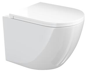 VILSTEIN WC sospeso senza bordo I WC sospeso I lavabo I incl. sedile WC estraibile con meccanismo di chiusura soft-close