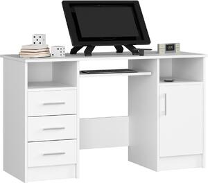 Scrivania per PC AKORD ANA nel colore bianco con L124 x H74 x P52 cm