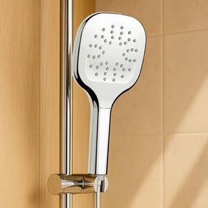 AquaCraft 120 doccetta angolare 120 mm | Soffione con 1 getto tipo pioggia | Risparmio d'acqua 6 l/min | Soffione cromato Easy Clean | Attacco standard | Soffione moderno e facile da pulire