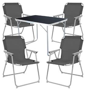 Set da campeggio 5 pezzi Mobili da giardino Tavolo da campeggio 4 sedie da campeggio Sedie pieghevoli