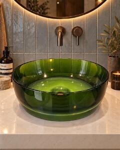 Lavabo 40 cm ciotola da appoggio Ischia in resina verde