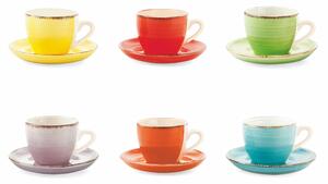 Set 6 tazzine caff� Baita in Gres Multicolor, capacit� 90 ml