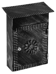 Cassetta per Posta In ferro Battuto modello RIVISTA Lavorazione Artigianale trattamento x Esterno 27x13xh 39 cm con 2 chiavi di chiusura colore nero