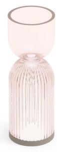 Lampada da Tavolo Alba Lamp B Dimensioni 8x H 23 cm - ideale per aggiungere un tocco di luminosit� e bellezza floreale Colore Rosa Fum� trasparente
