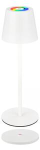 Briloner 7517016 - Lampada da tavolo LED RGB dimmerabile CILANO 3W/5V IP44 2000 mAh bianca