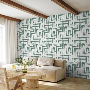 Carta da parati murale Motivo di linee verdi, Carta da parati popolare, Carta da parati popolare, u99091v3 - Muralas.it