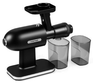 Costway Estrattore frutta e verdura a freddo con contenitore e filtro a rete con funzione di macinazione inversa, Estrattore di succo silenzioso per cucina bar e ufficio