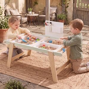 Costway Tavolo sensoriale per bambini 3+ anni con pannello bifacciale, Tavolino montessori multiattivita per giochi con sabbia e acqua
