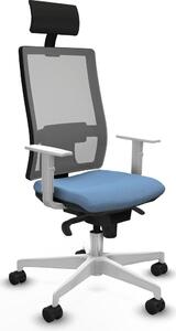 Sedia da ufficio con poggiatesta, modello Horna Piqueras y Crespo 4B026N1, colore blu cielo