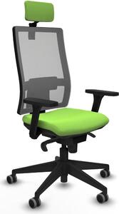 Sedia da ufficio con poggiatesta, modello Horna Piqueras y Crespo 3D066G2, colore pistacchio