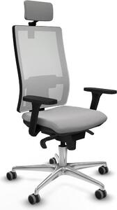 Sedia da ufficio Piqueras y Crespo, modello 3D086G2, colore grigio chiaro