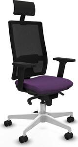 Sedia da ufficio con poggiatesta, modello 2D026N1, colore lilla, marca Piqueras y Crespo