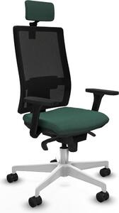 Sedia da ufficio con poggiatesta, modello Horna Piqueras y Crespo 3D026N2, colore verde