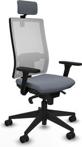 Sedia da ufficio Piqueras y Crespo, modello 3D066N2, colore grigio