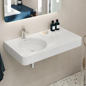 Lavabo da appoggio in pietra Kronenbach, 90 x 48 cm, con foro per il rubinetto sul lato sinistro