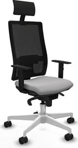 Sedia da ufficio Piqueras y Crespo, modello 1D026N1, colore grigio chiaro