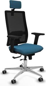 Sedia da ufficio con poggiatesta, modello Horna Traslack, marca Piqueras y Crespo, codice prodotto 2D086G2, colore verde petrolio