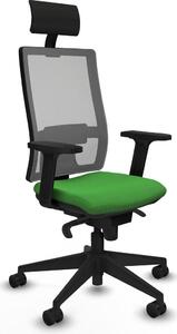 Sedia da ufficio con poggiatesta, modello Horna Piqueras y Crespo 2D066N1, colore verde