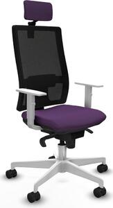 Sedia da ufficio con poggiatesta, modello 4B026N2, colore lilla, marca Piqueras y Crespo
