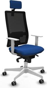 Sedia da ufficio con poggiatesta, modello Piqueras y Crespo 4B026G2, colore blu