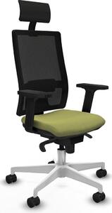 Sedia da ufficio con poggiatesta, modello Piqueras y Crespo 2D026N1, colore verde