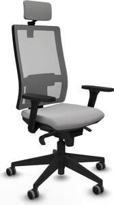 Sedia da ufficio Piqueras y Crespo, modello 3D066G2, colore grigio chiaro