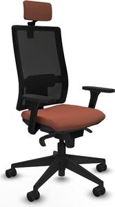 Sedia da ufficio con poggiatesta, modello Horna Piqueras y Crespo 3D066N2, colore marrone