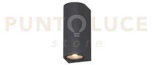 Lione applique biemissione 2 luci grigio antracite ip65 ik04 attacc