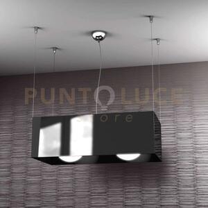 Loft sospensione 2 luci attacco e27 in metallo nero