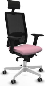 Sedia da ufficio con poggiatesta, modello Piqueras y Crespo 2D026G1, colore rosa