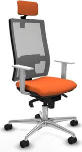 Sedia da ufficio con poggiatesta, modello Horna Piqueras y Crespo 4B086N2, colore arancione