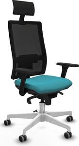 Sedia da ufficio Piqueras y Crespo, modello 3D026G1, colore turchese