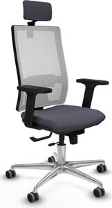 Sedia da ufficio con poggiatesta, modello Horna Traslack, marca Piqueras y Crespo, codice prodotto 2D086G2, colore grigio scuro
