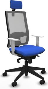 Sedia da ufficio con poggiatesta, modello Horna Piqueras y Crespo 4B066N2, colore blu