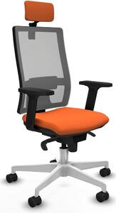 Sedia da ufficio con poggiatesta, modello Horna Piqueras y Crespo 2D026N2, colore arancione