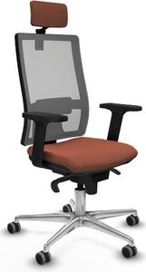 Sedia da ufficio con poggiatesta, modello Horna Piqueras y Crespo 2D086G2, colore marrone