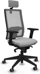 Sedia da ufficio Piqueras y Crespo, modello 2D066G2, colore grigio chiaro