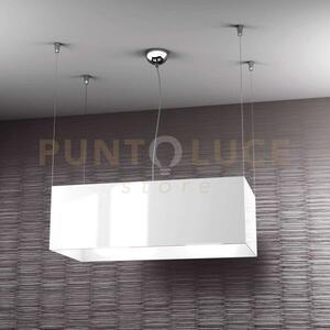Loft sospensione 2 luci attacco e27 in metallo bianco