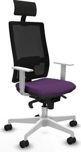 Sedia da ufficio con poggiatesta, modello 4B026N1, colore lilla, marca Piqueras y Crespo