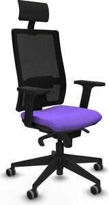 Sedia da ufficio con poggiatesta, modello 2D066G1, colore lilla, marca Piqueras y Crespo