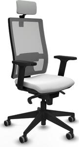 Sedia da ufficio con poggiatesta, modello Horna Piqueras y Crespo 2D066G2, colore bianco