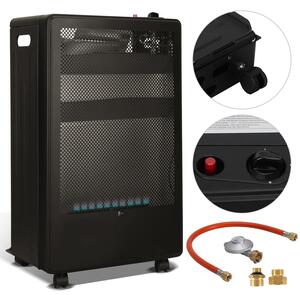 Stufa a gas portatile Blue Flame di Vigevee, 2200 W/3800 W, con regolatore di pressione e tubo flessibile, 5 ruote girevoli, inclusi 2 adattatori EU