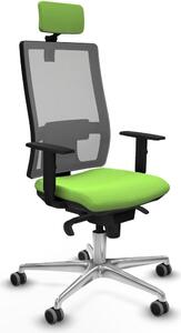 Sedia da ufficio con poggiatesta, modello Horna Piqueras y Crespo 1D086G2, colore pistacchio