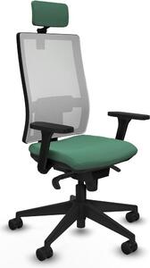 Sedia da ufficio Piqueras y Crespo, modello 3D066N2, colore verde smeraldo