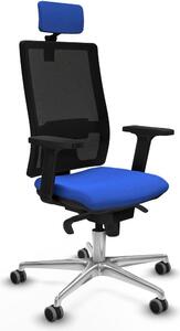 Sedia da ufficio con poggiatesta, modello Horna Piqueras y Crespo 2D086G2, colore blu